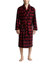 Polo Ralph Lauren Classic Plush Holiday Check Microfiber Robe