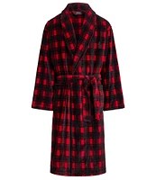 Polo Ralph Lauren Classic Plush Holiday Check Microfiber Robe