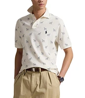 Polo Ralph Lauren Dog Print Mesh Short Sleeve Polo Shirt