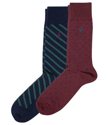 Polo Ralph Lauren Dot Crew Dress Socks 2-Pack