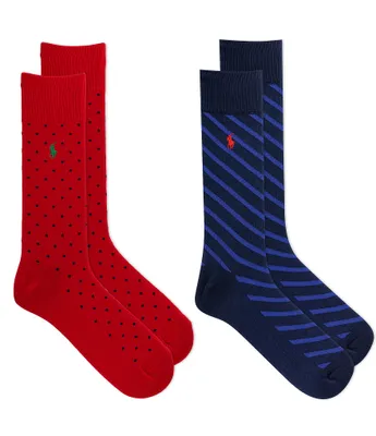 Polo Ralph Lauren Dot Crew Dress Socks 2-Pack