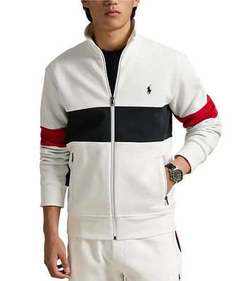 Polo Ralph Lauren Striped Double-Knit Racing Track Jacket