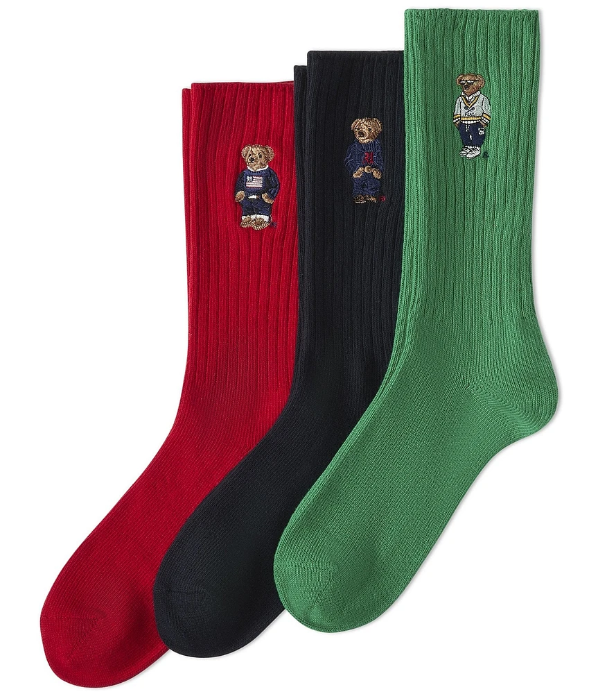 Polo Ralph Lauren Embroidered Bear Classic Crew Sock Gift Box