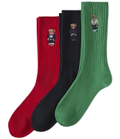 Polo Ralph Lauren Embroidered Bear Classic Crew Sock Gift Box