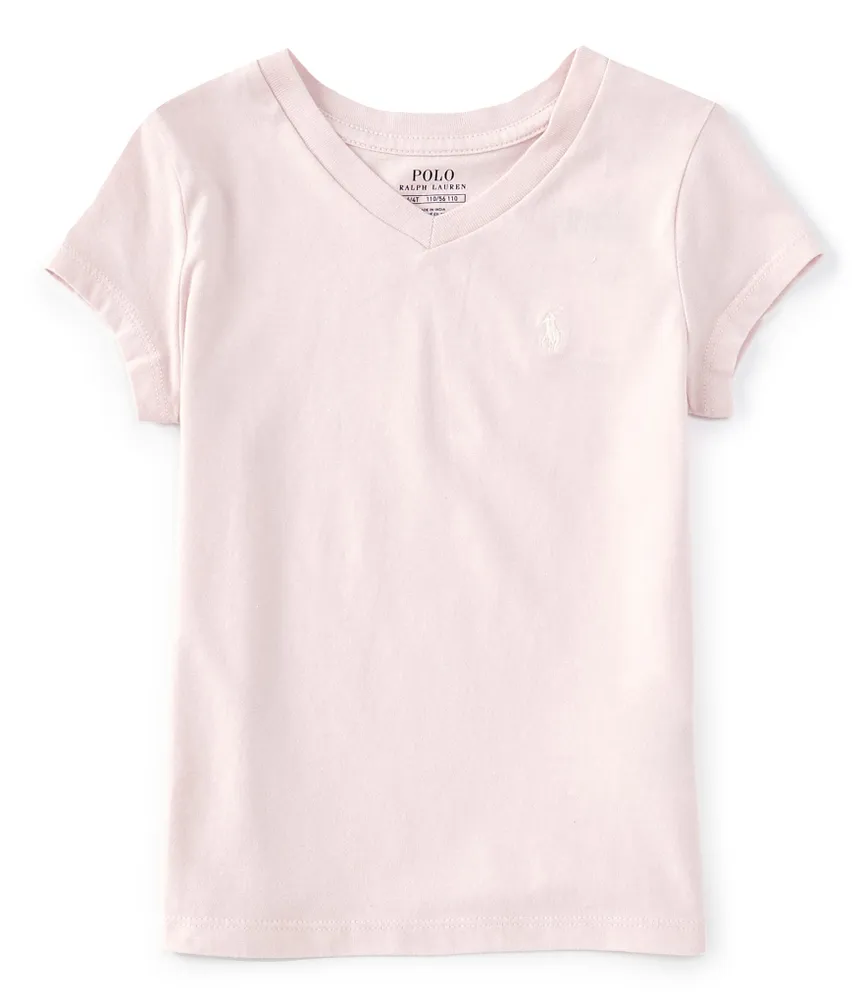 Polo Ralph Lauren Essential Little Girls 2T-6X Short-Sleeve V-Neck Logo T-Shirt