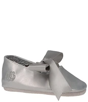 Polo Ralph Lauren Girls' Briley Satin Bow Ballet Crib Shoes (Infant)