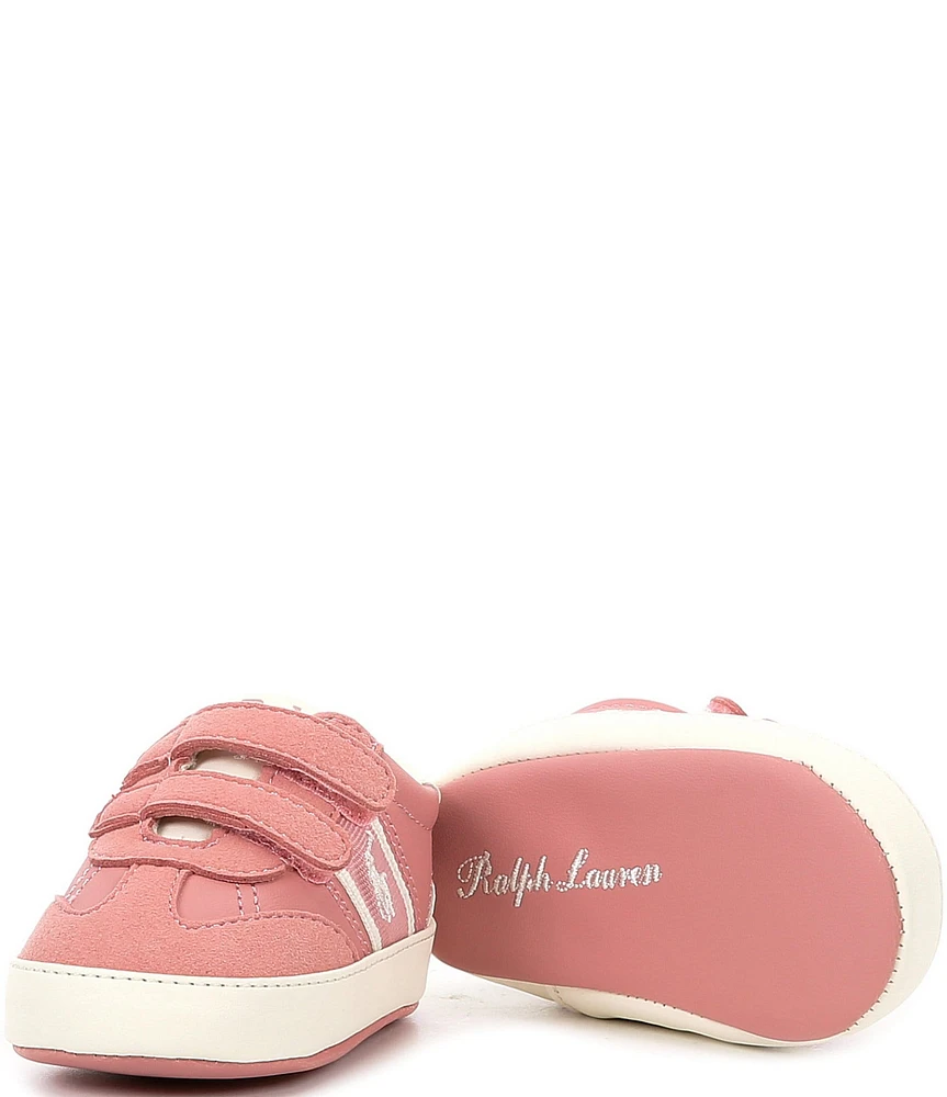 Polo Ralph Lauren Girl's Heritage Court II T-Toe Court Sneaker Crib Shoes (Infant)