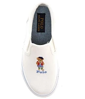 Polo Ralph Lauren Girls' Keaton Preppy Girl Bear Slip-On Sneakers (Infant)