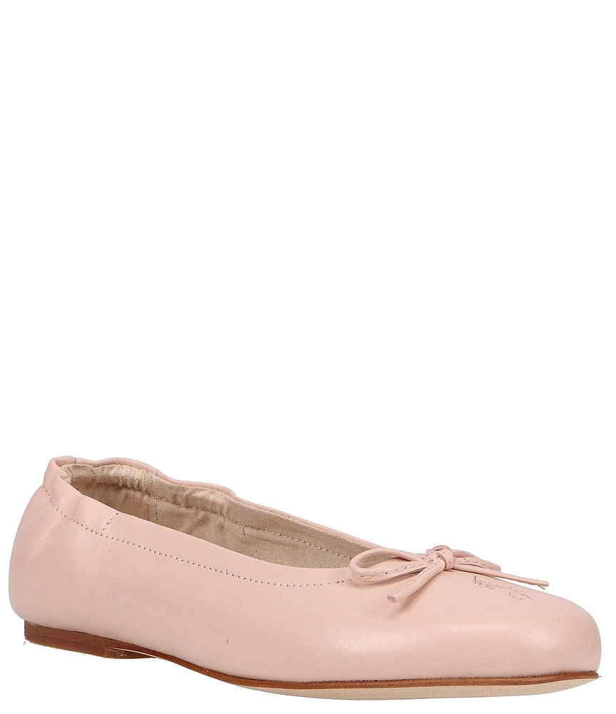 Polo Ralph Lauren Girls' Leather Bow Logo Ballet Flats (Toddler)