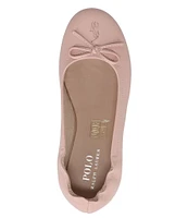 Polo Ralph Lauren Girls' Leather Bow Logo Ballet Flats (Toddler)