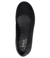 Polo Ralph Lauren Girls' Leather Bow Logo Ballet Flats (Toddler)