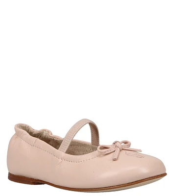 Polo Ralph Lauren Girls' Pony Bow Leather Ballet Flats (Infant)