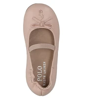 Polo Ralph Lauren Girls' Pony Bow Leather Ballet Flats (Infant)