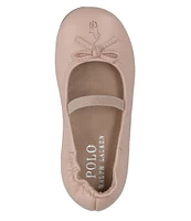 Polo Ralph Lauren Girls' Pony Bow Leather Ballet Flats (Toddler)