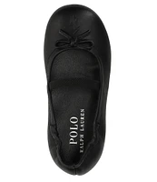 Polo Ralph Lauren Girls' Pony Bow Leather Ballet Flats (Toddler)