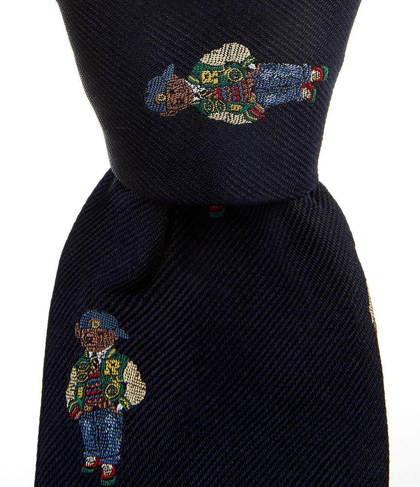 Polo Ralph Lauren Heritage Icons Bear 3.5#double; Silk Repp Tie