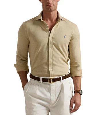 Polo Ralph Lauren Herringbone Jersey Long Sleeve Woven Shirt