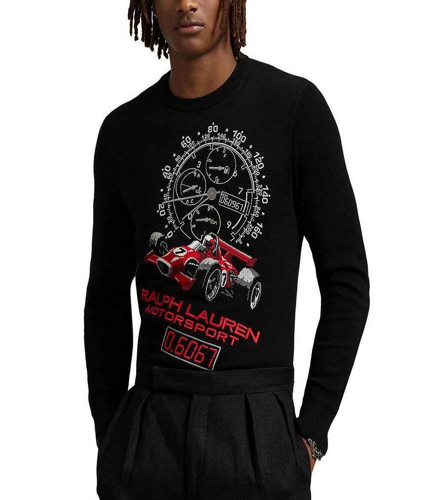Polo Ralph Lauren Intarsia-Knit Race Car Cotton Sweater