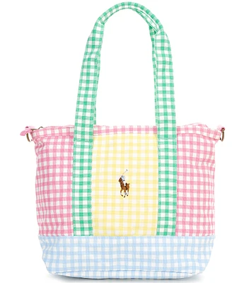 Polo Ralph Lauren Kids Gingham Printed Canvas Tote Bag