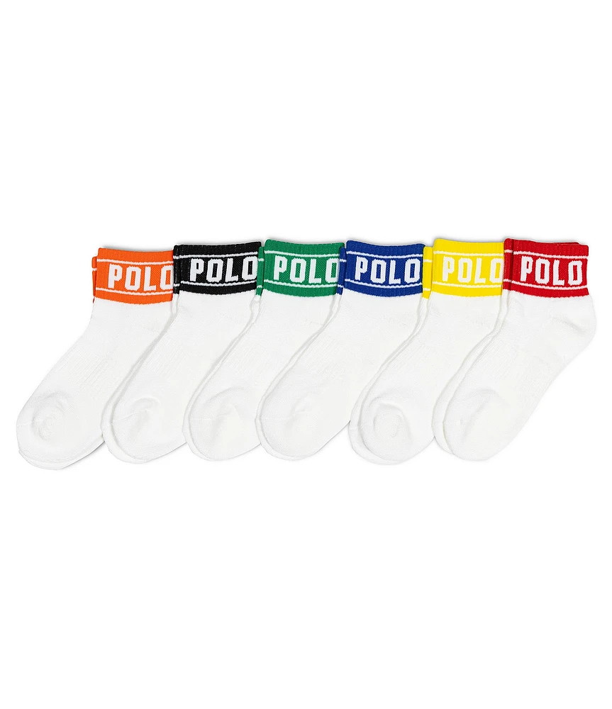 Polo Ralph Lauren Little Boys 2T-11 Polo Stripe Quarter 6-Pack Socks