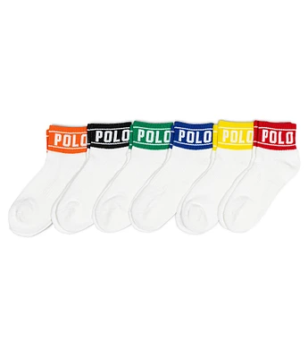 Polo Ralph Lauren Little Boys 2T-11 Polo Stripe Quarter 6-Pack Socks