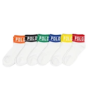 Polo Ralph Lauren Little Boys 2T-11 Polo Stripe Quarter 6-Pack Socks