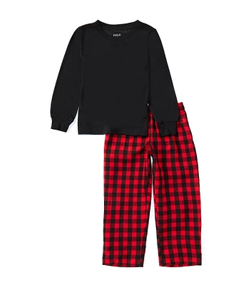 Polo Ralph Lauren Little Boys 2T-4T Long Sleeve Jersey T-Shirt & Plaid Brushed Flannel Pajama Pant Set