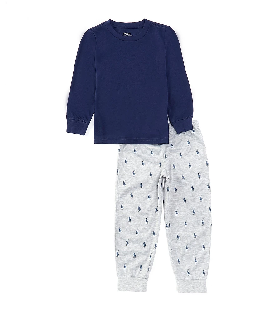 Polo Ralph Lauren Little Boys 2T-4T Long Sleeve T-Shirt & Printed Jogger Pajama Set