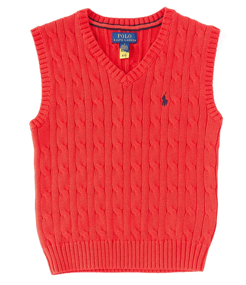 Polo Ralph Lauren Little Boys 2T-7 Cable Knit Sweater Roy Vest