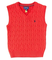 Polo Ralph Lauren Little Boys 2T-7 Cable Knit Sweater Roy Vest