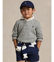 Polo Ralph Lauren Little Boys 2T-7 Long Sleeve Cable Cotton-Knit Sweater