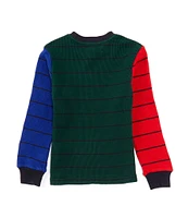 Polo Ralph Lauren Little Boys 2T-7 Long-Sleeve Color Block/Stripe Waffle-Knit T-Shirt