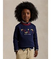 Polo Ralph Lauren Little Boys 2T-7 Long Sleeve Corduroy Logo Fleece Sweatshirt