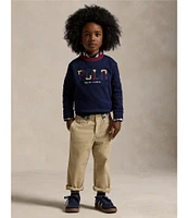 Polo Ralph Lauren Little Boys 2T-7 Long Sleeve Corduroy Logo Fleece Sweatshirt