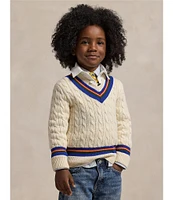 Polo Ralph Lauren Little Boys 2T-7 Long Sleeve Iconic Cricket Sweater