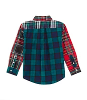 Polo Ralph Lauren Little Boys 2T-7 Long-Sleeve Mixed-Media-Plaid Poplin Fun Shirt