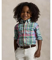 Polo Ralph Lauren Little Boys 2T-7 Long-Sleeve Plaid Poplin Shirt