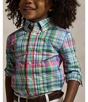 Polo Ralph Lauren Little Boys 2T-7 Long-Sleeve Plaid Poplin Shirt