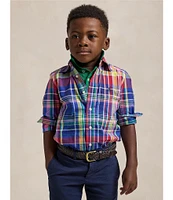 Polo Ralph Lauren Little Boys 2T-7 Long Sleeve Plaid Poplin Shirt