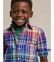 Polo Ralph Lauren Little Boys 2T-7 Long Sleeve Plaid Poplin Shirt