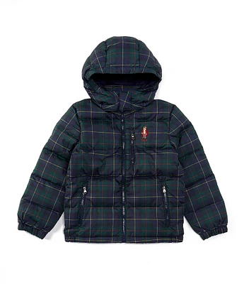 Polo Ralph Lauren Little Boys 2T-7 Long-Sleeve Polo Bear Polo Tartan-Plaid Down Jacket