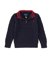 Polo Ralph Lauren Little Boys 2T-7 Long Sleeve Quarter-Zip Cable-Knit Sweater