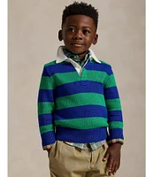 Polo Ralph Lauren Little Boys 2T-7 Long-Sleeve Striped Rugby Sweater