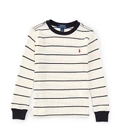 Polo Ralph Lauren Little Boys 2T-7 Long-Sleeve Striped Waffle-Knit T-Shirt