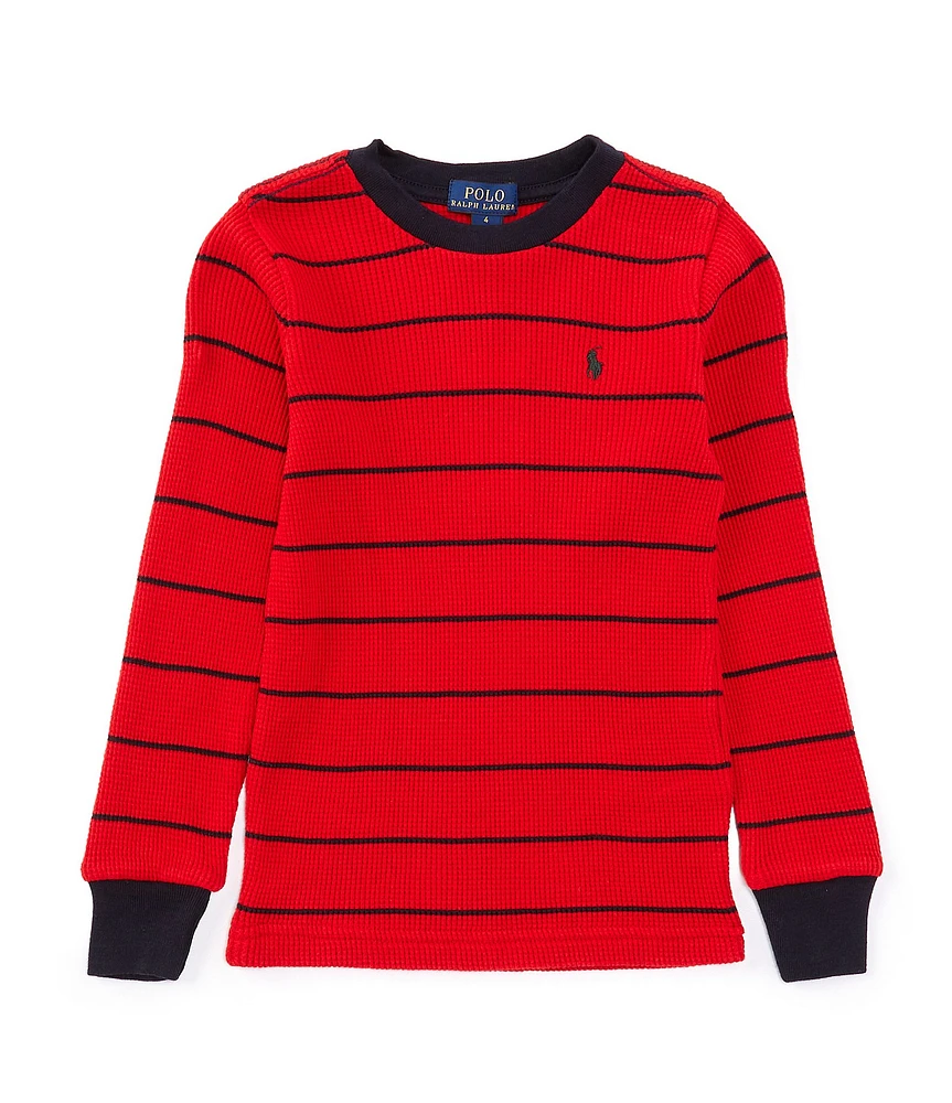 Polo Ralph Lauren Little Boys 2T-7 Long-Sleeve Striped Waffle-Knit T-Shirt