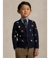 Polo Ralph Lauren Little Boys 2T-7 Long-Sleeve Varsity-Inspired Cardigan