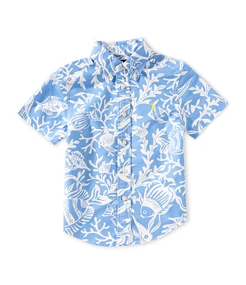 Polo Ralph Lauren Little Boys 2T-7 Sea-Print Short-Sleeve Oxford Shirt