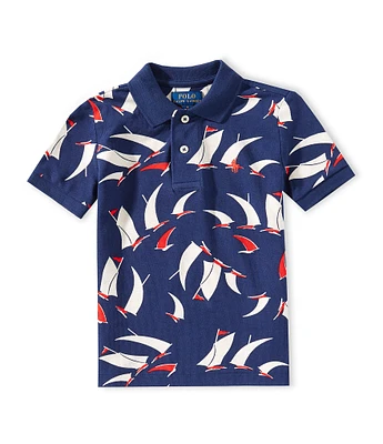 Polo Ralph Lauren Little Boys 2T-7 Short-Sleeve Abstract-Sailboat-Print Mesh Polo Shirt
