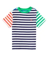 Polo Ralph Lauren Little Boys 2T-7 Short Sleeve Color Block Striped Jersey T-Shirt