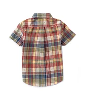 Polo Ralph Lauren Little Boys 2T-7 Short Sleeve Madras Plaid Woven Shirt